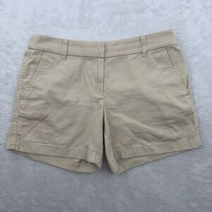J. Crew Womens 4 Shorts Beige Chino Inseam 5" Mid Rise Casual Outdoor Walking